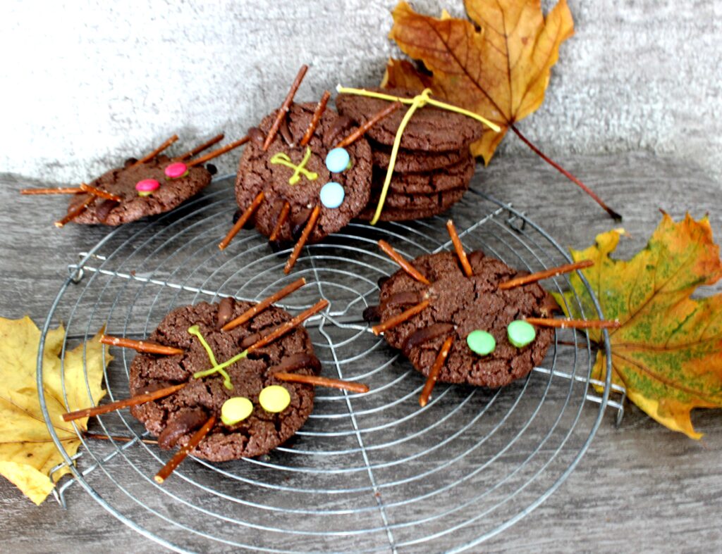 (Deutsch) Halloween Spinnen Chocolate Chip Cookies homemade